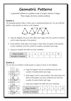 what are numeric and geometric patterns