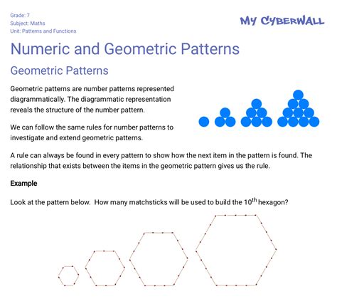 what are numeric and geometric patterns examples