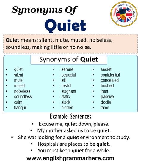 what are other words for quiet