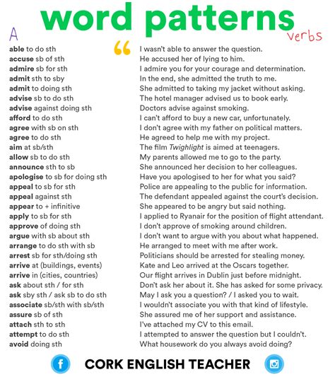 what are pattern words examples