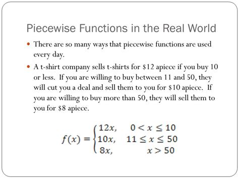 what are piecewise functions used for in real life