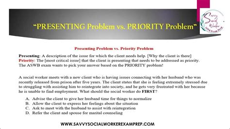 what are presenting problems in social work