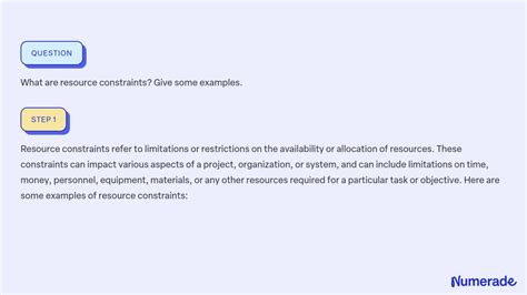what are resource constraints give some examples