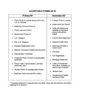 what are secondary forms of id