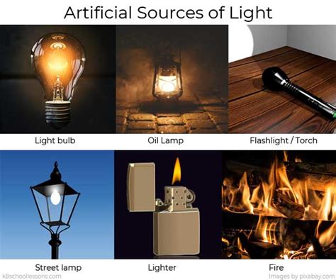 what are some artificial light sources