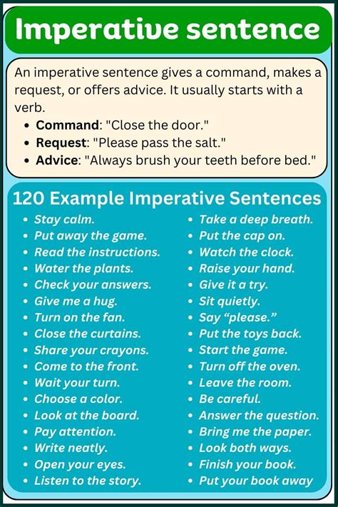 what are some example of imperative sentence