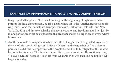 what are some examples of anaphora in the i have a dream speech