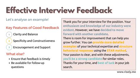what are some examples of positive feedback for interviews