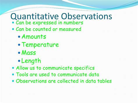 what are some examples of quantitative observations