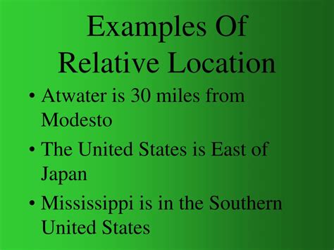 what are some examples of relative location