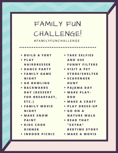 what are some fun family challenges