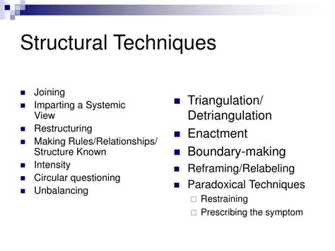 what are structural techniques examples