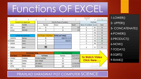 what are the 5 functions in excel