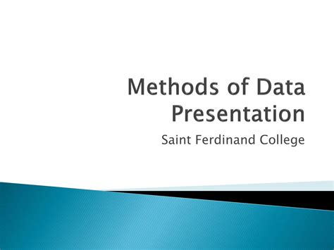 what are the 5 methods of data presentation in statistics