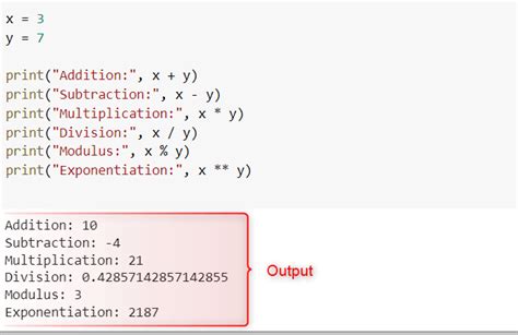 what are the 7 arithmetic operators in python