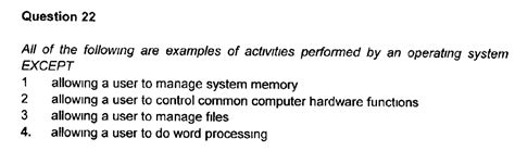 what are the activities performed by an operating system