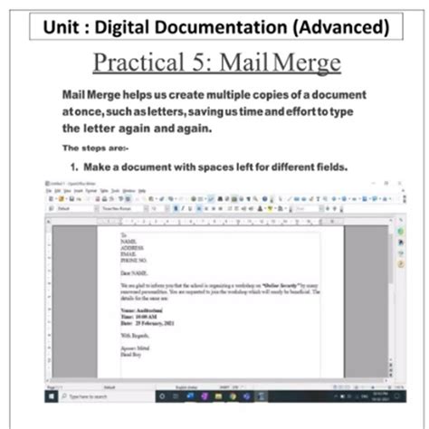 what are the advantages of mail merge class 10th