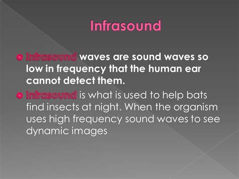 what are the applications of infrasonic sound