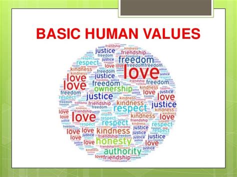 what are the basic human values explain