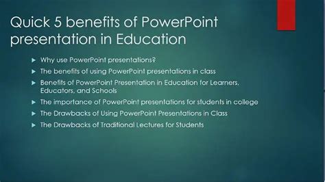 what are the benefits of using a powerpoint presentation