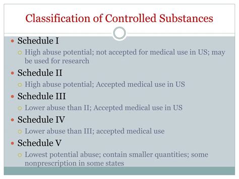 what are the classes of controlled substances
