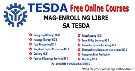 what are the courses in tesda