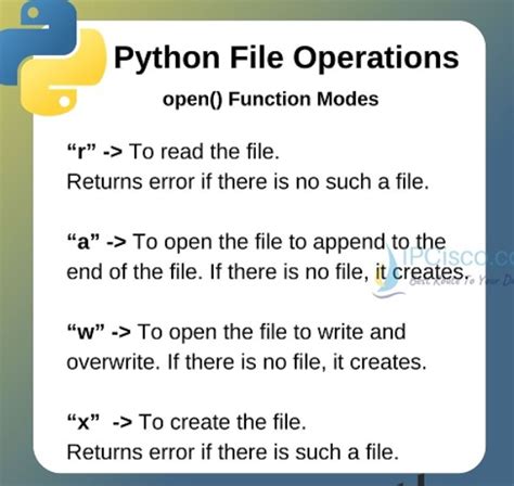 what are the different file operations in python