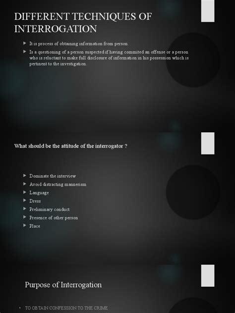 what are the different interrogation techniques