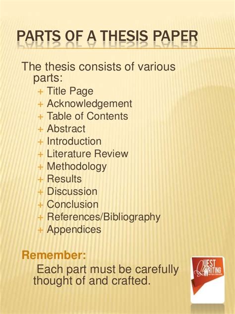 what are the different parts of a dissertation