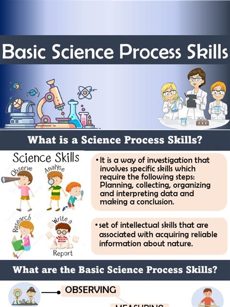 what are the different science process skills define each