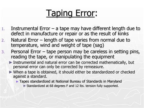 what are the different sources of error in taping