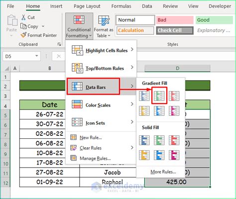 what are the different types of conditional formatting