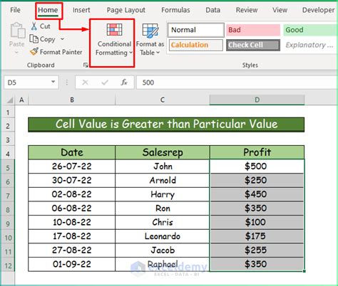 what are the different types of conditional formatting in excel