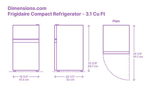 what are the dimensions of a small refrigerator