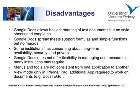 what are the disadvantages of google docs