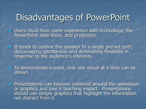 what are the disadvantages of using powerpoint presentation