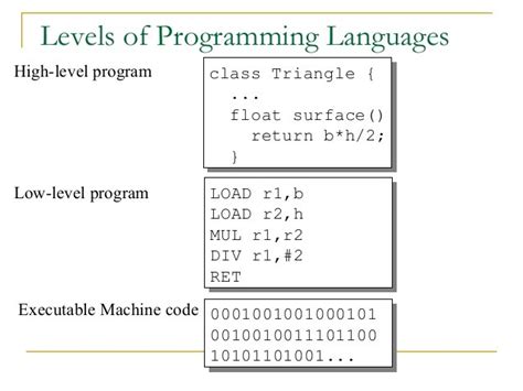 what are the examples of low level language