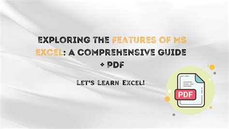 what are the features of ms excel pdf