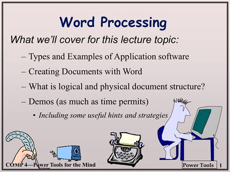 what are the five examples of word processing