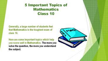 what are the important topics in mathematics