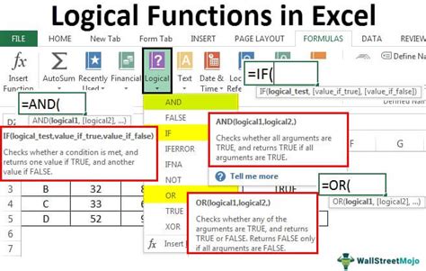 what are the logical functions that you can use in excel