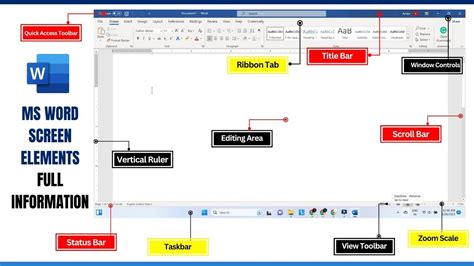 what are the main screen elements of microsoft word