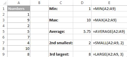 what are the mathematical and statistical functions in excel