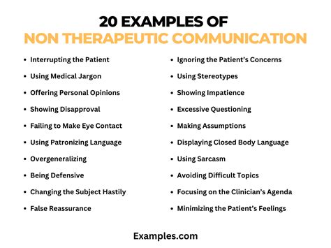 what are the non therapeutic communication techniques