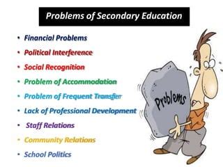 what are the present problems of secondary education