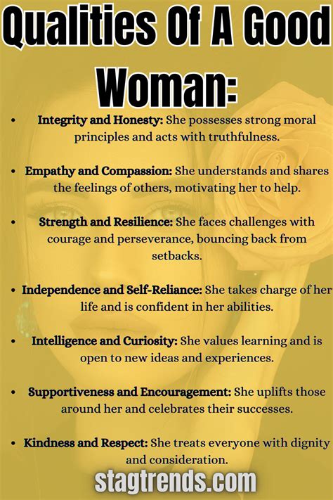 what are the qualities of a good woman