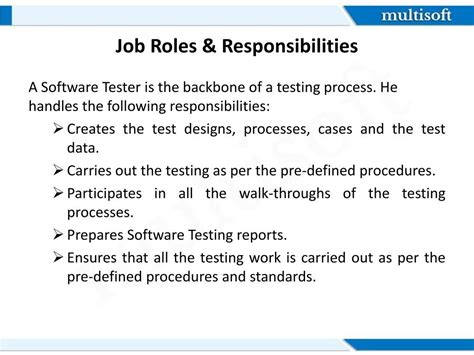 what are the roles and responsibilities of tester