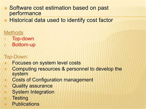 what are the software cost estimation techniques