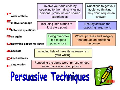 what are the techniques used in persuasive writing