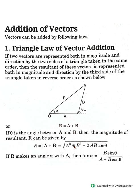 what are the three laws of vector addition